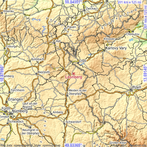 Topographic map of Leonberg