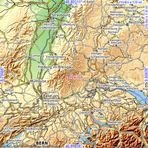 Topographic map of Lenzkirch