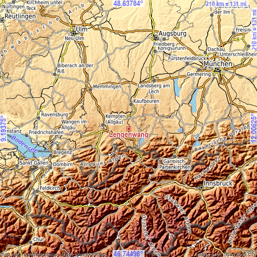 Topographic map of Lengenwang