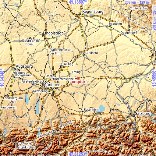 Topographic map of Lengdorf