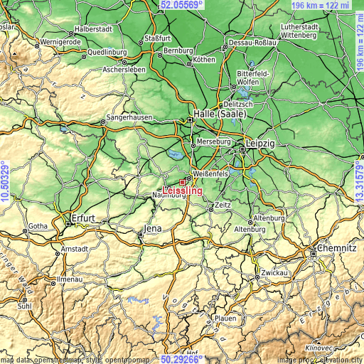 Topographic map of Leißling