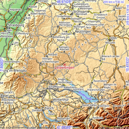 Topographic map of Leibertingen