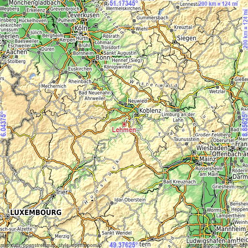 Topographic map of Lehmen
