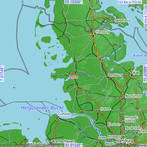 Topographic map of Lehe