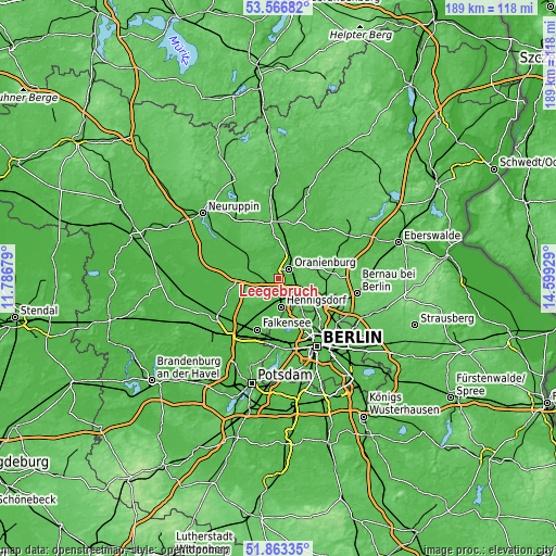 Topographic map of Leegebruch