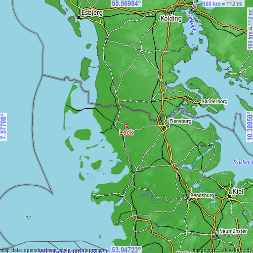 Topographic map of Leck