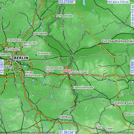 Topographic map of Lebus