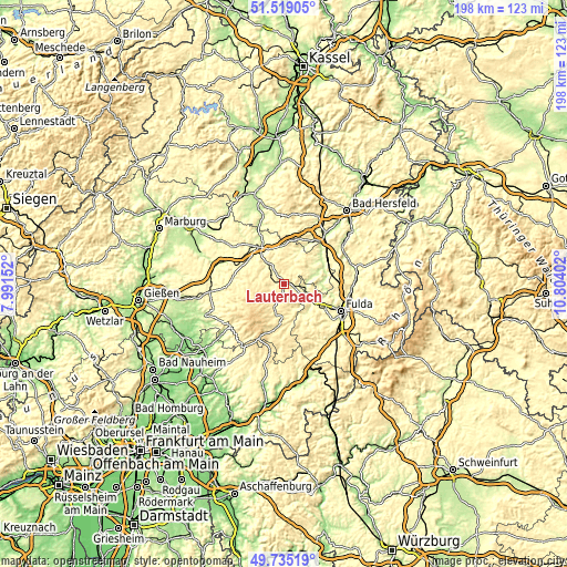 Topographic map of Lauterbach