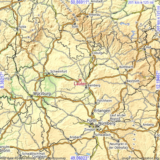 Topographic map of Lauter