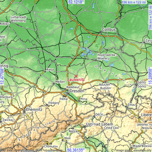 Topographic map of Laußnitz