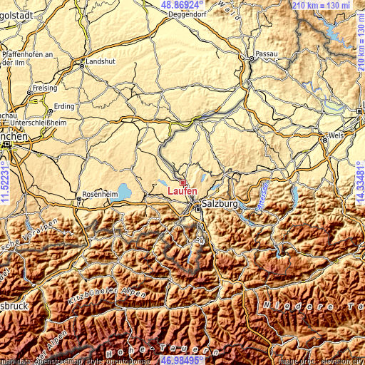 Topographic map of Laufen