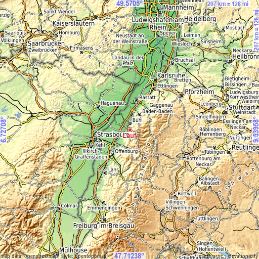 Topographic map of Lauf