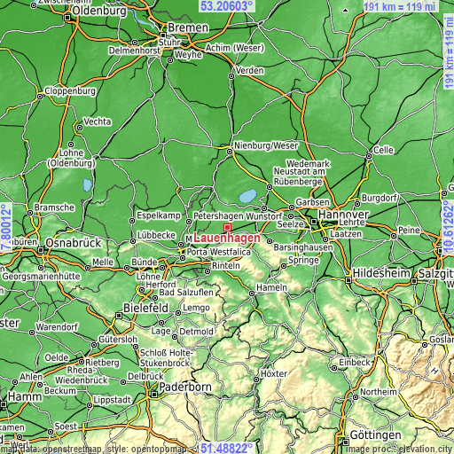 Topographic map of Lauenhagen