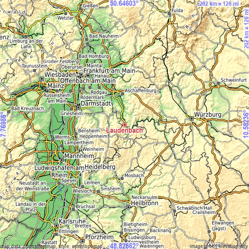 Topographic map of Laudenbach