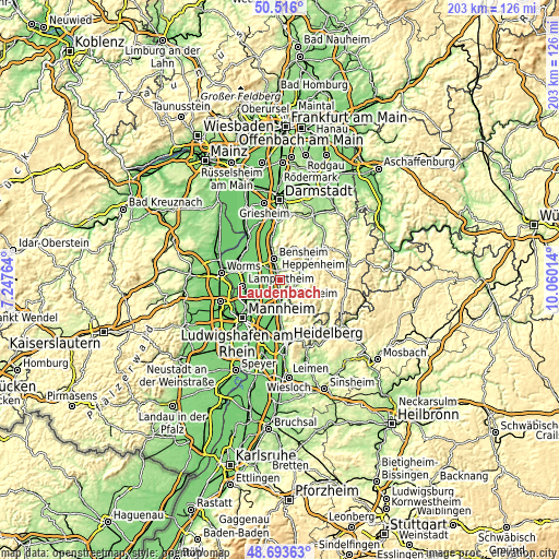 Topographic map of Laudenbach