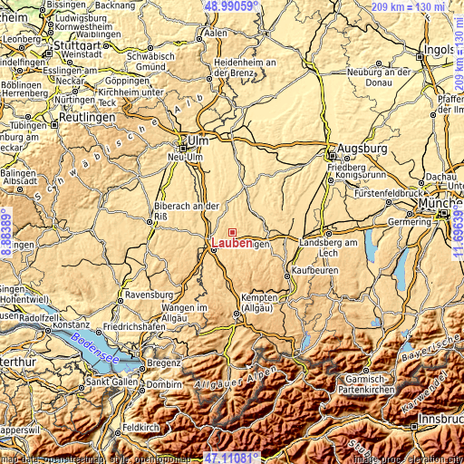 Topographic map of Lauben