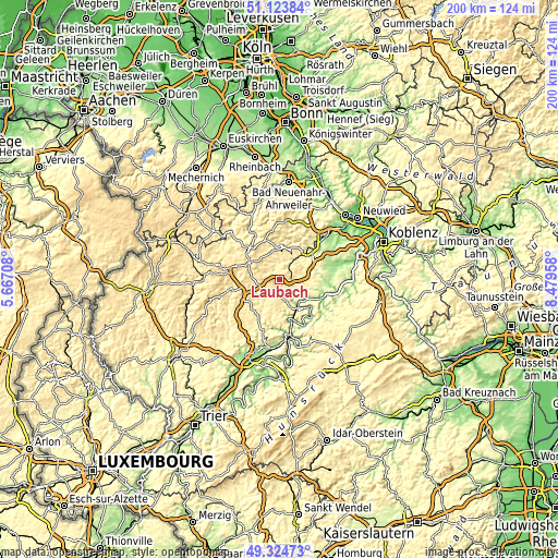 Topographic map of Laubach