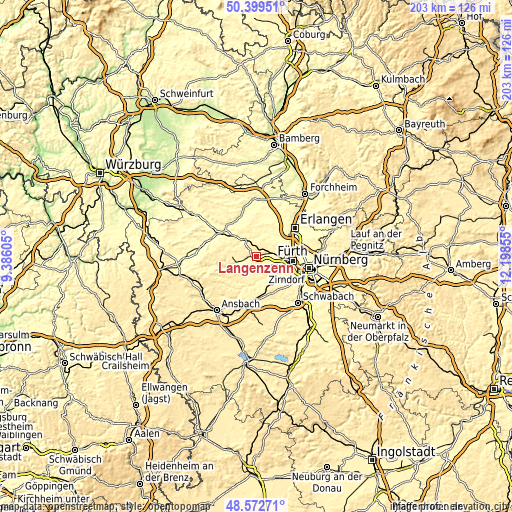 Topographic map of Langenzenn