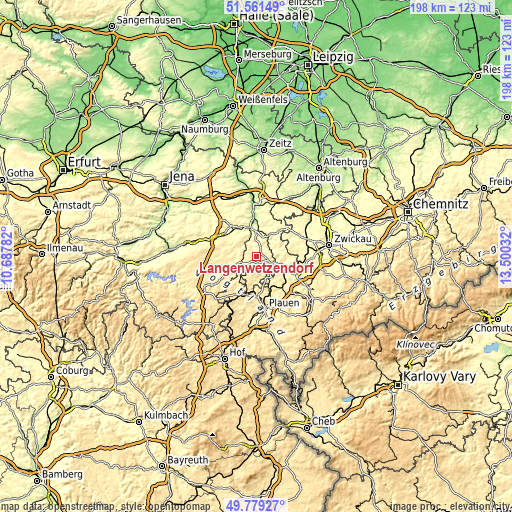 Topographic map of Langenwetzendorf