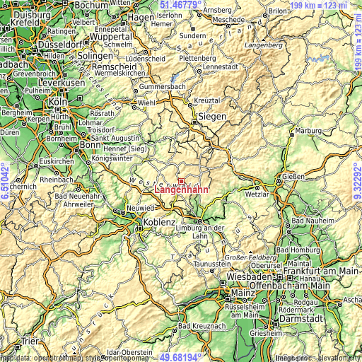 Topographic map of Langenhahn