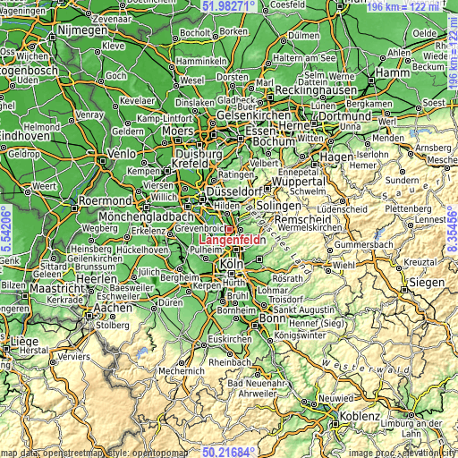 Topographic map of Langenfeld