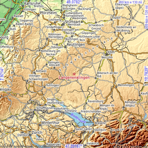 Topographic map of Langenenslingen