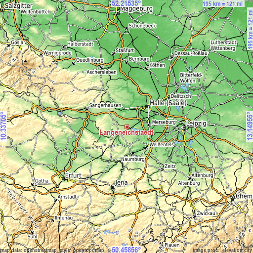 Topographic map of Langeneichstädt