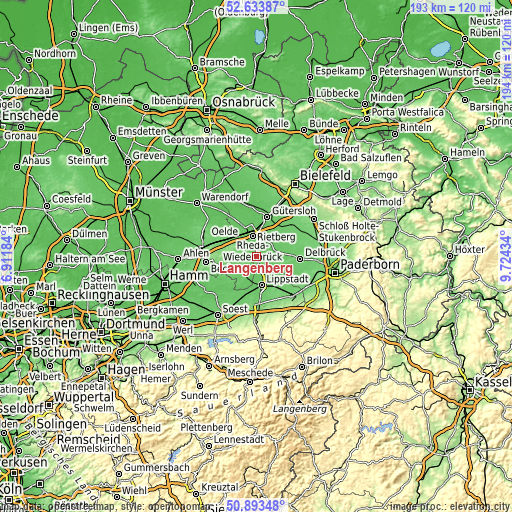 Topographic map of Langenberg