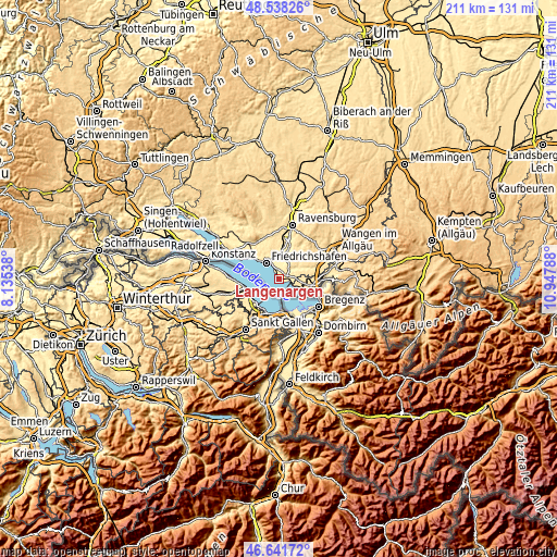 Topographic map of Langenargen