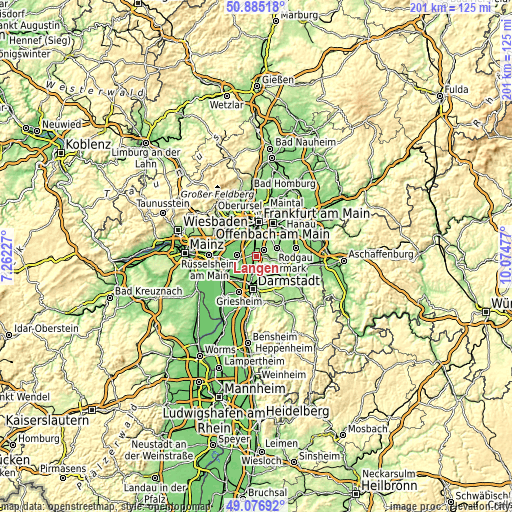 Topographic map of Langen