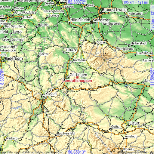 Topographic map of Landolfshausen