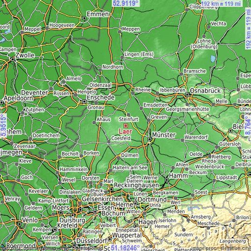 Topographic map of Laer