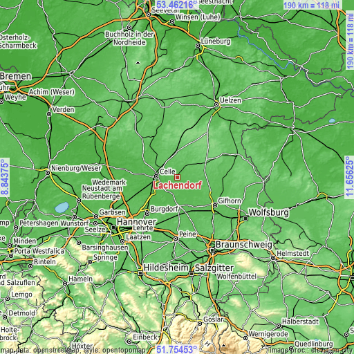 Topographic map of Lachendorf