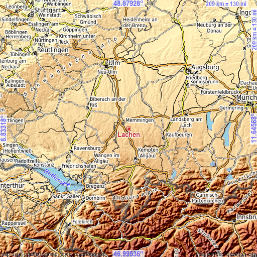 Topographic map of Lachen