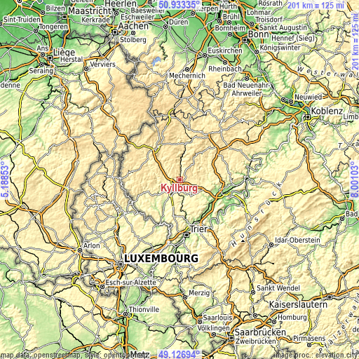 Topographic map of Kyllburg