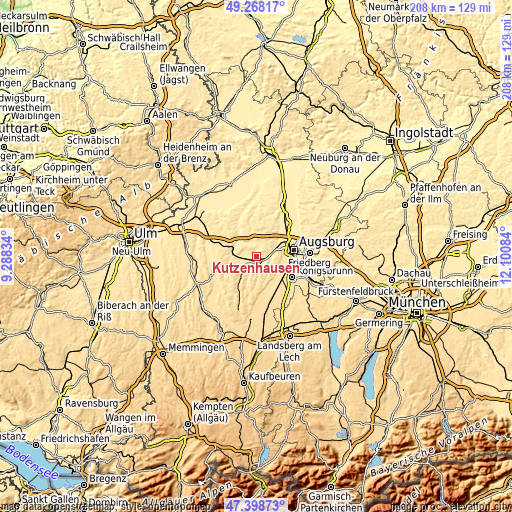 Topographic map of Kutzenhausen