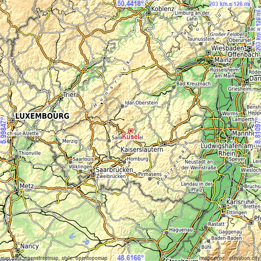 Topographic map of Kusel