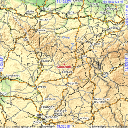 Topographic map of Kunreuth