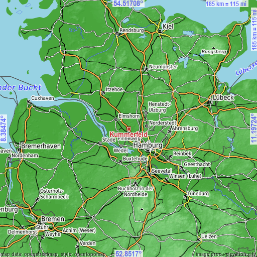 Topographic map of Kummerfeld