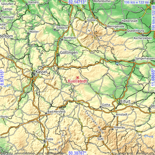 Topographic map of Küllstedt