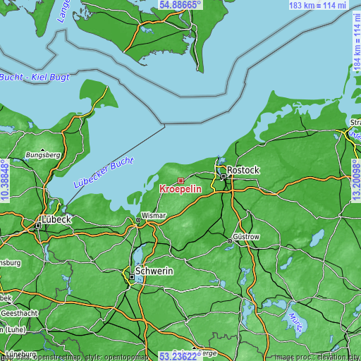 Topographic map of Kröpelin