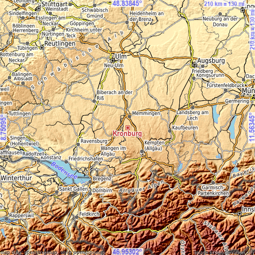 Topographic map of Kronburg