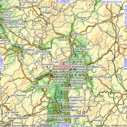 Topographic map of Kronberg