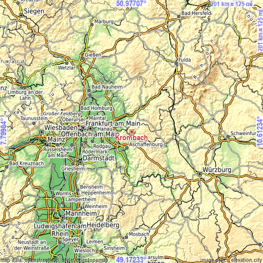 Topographic map of Krombach