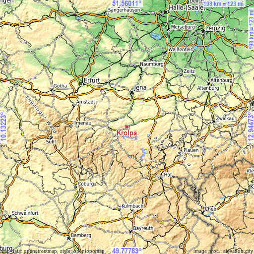 Topographic map of Krölpa