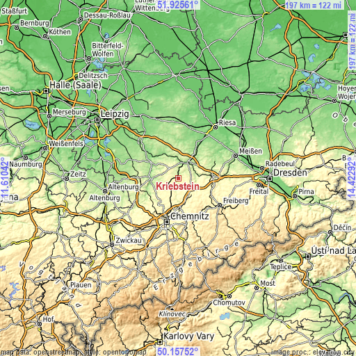 Topographic map of Kriebstein