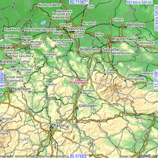 Topographic map of Kreiensen