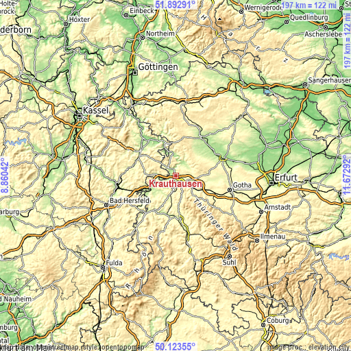 Topographic map of Krauthausen