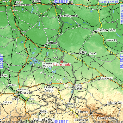 Topographic map of Krauschwitz