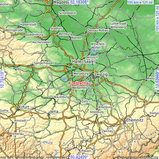 Topographic map of Kötzschau